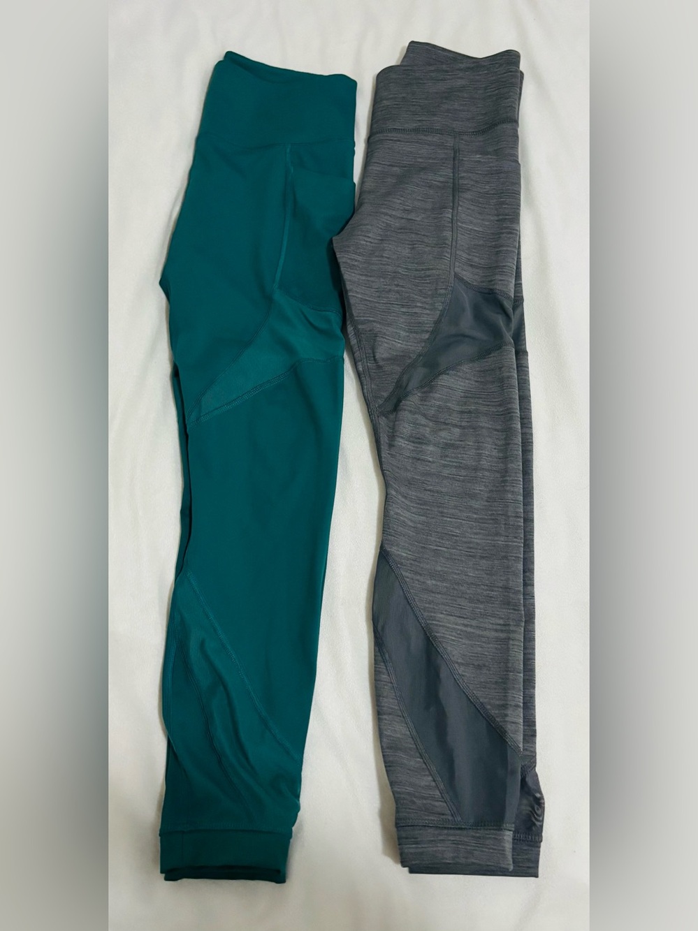High-Waist Performance Leggings - Teal and Charcoal